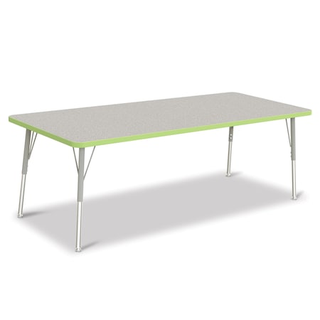 Jonti-Craft Berries Rectangle Activity Table, 30 in. x 72 in., A-height -Gray/Key Lime/Gray 6413JCA130
